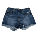 Levi's Women's Dark Wash 501 Original Distressed High Rise Denim Jeans - 28