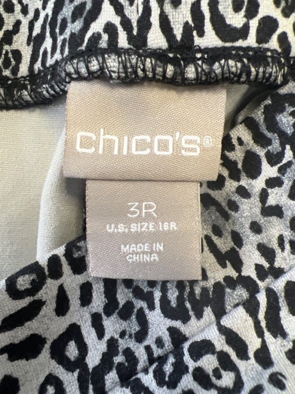 Chico's Women's Gray/Black Leopard Print Pull On Legging Pants - 3/US XL image 3