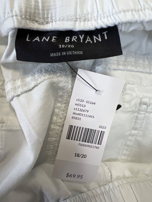 Lane Bryant Women's White Soft Slub Mid Rise Capri Pants - 18/20 image 3