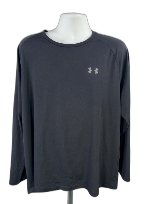 Under Armour Men's Black Loose Fit HeatGear Long Sleeve Athletic Shirt - XXL