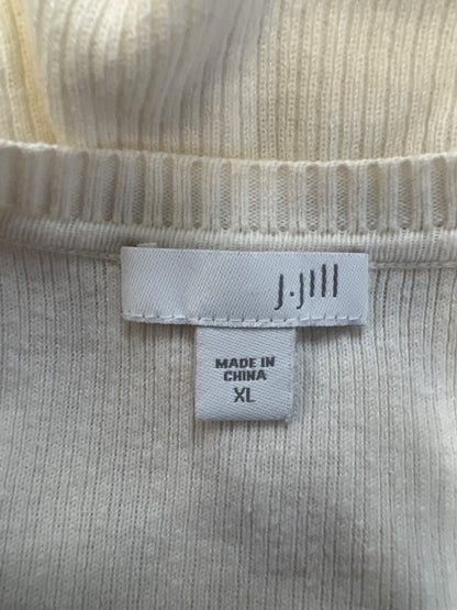 J Jill Women's White/Ivory Ribbed Three-Button Long Sleeve Duster Cardigan - XL image 3