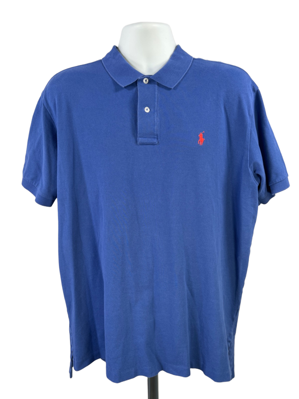 Polo Ralph Lauren Men's Blue Short Sleeve Cotton Blend Polo Shirt - XL