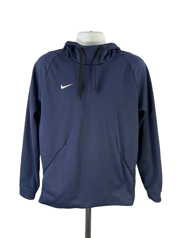 Nike Men's Navy Blue Dri-Fit Fleece Pullover Hoodie Sweatshirt - L