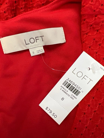 LOFT Women's Red Textured Sleeveless A-Line Dress - 8 image 3