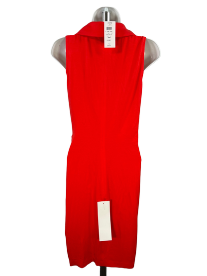 Cache Women's Orange/Red Sleeveless Chain Accent Sheath Dress - L image 2
