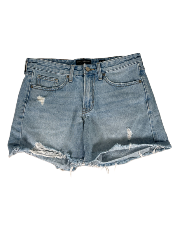 Lucky Brand Women's Light Wash Boyfriend Distressed Denim Jean Shorts - 6/28