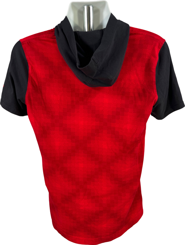 Under Armour Men’s Red/Black Loose Fit HeatGear Short Sleeve Hooded Shirt - S image 2