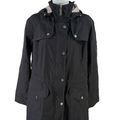 Michael Kors Women's Black Long Sleeve Hooded Rain Jacket - S