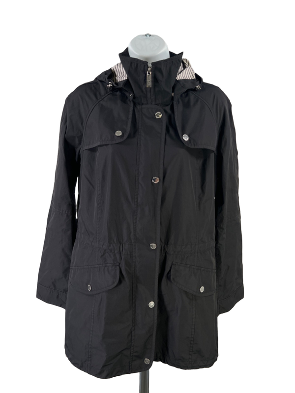 Michael Kors Women's Black Long Sleeve Hooded Rain Jacket - S