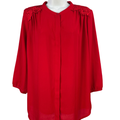 Banana Republic Women's Red Lace Shoulder 3/4 Sleeve Button Up Blouse - S
