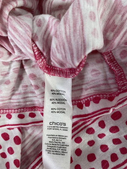 Chico’s Women’s Pink/White Short Sleeve T-Shirt - 1/US M image 4