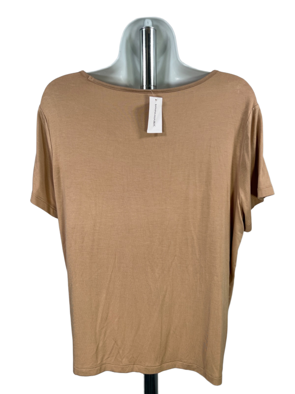 Banana Republic Women's Beige Threadsoft Short Sleeve Scoop Neck T-Shirt - S image 2