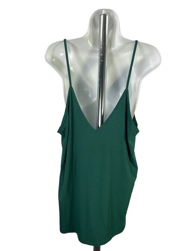 Athleta Women's Green V Neck Side Slit Cami Strap Sleeveless Tank Top - L image 2