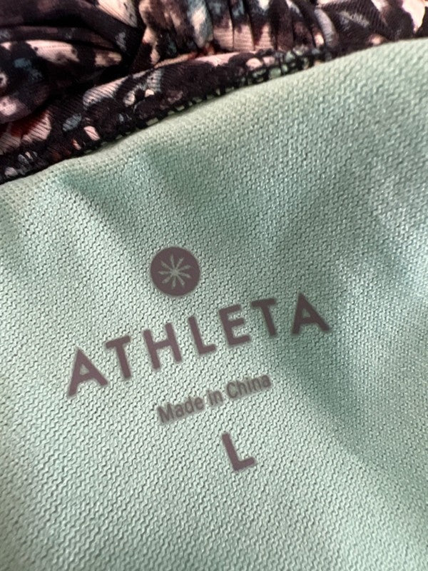 Athleta Women's Black/Teal Aqualuxe Snake Print Tankini Swimsuit Top - L image 3