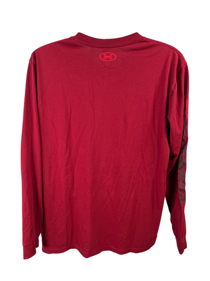 Under Armour Men's Red Long Sleeve Loose Fit T-Shirt - XL image 2
