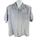 Tommy Bahama Men's Light Blue Silk Button Up Short Sleeve Shirt - XL