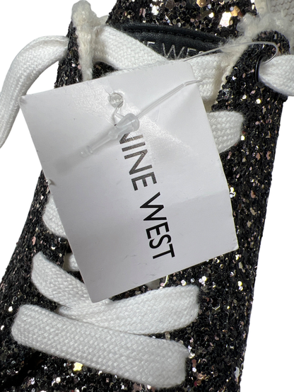 Nine West Women’s Black Glitter Sherpa Trim Lace Up Sneakers - 7.5 image 9