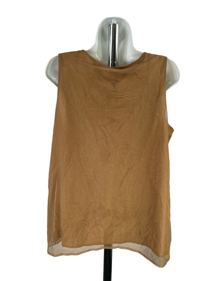 Chico's Women's Tan Metallic Embellished Sleeveless Blouse - 2/US L image 2