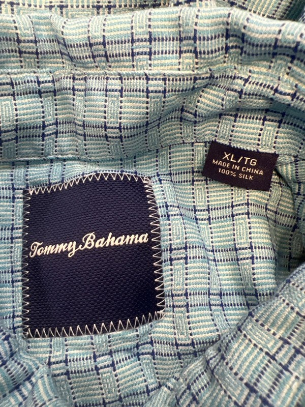 Tommy Bahama Men's Blue Silk Short Sleeve Button Up Shirt - XL image 3