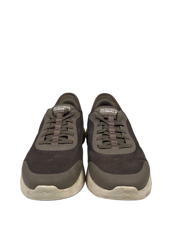 Skechers Men's Gray/Taupe Slip-In Go Walk Hands Free Sneakers - 11 Extra Wide image 2