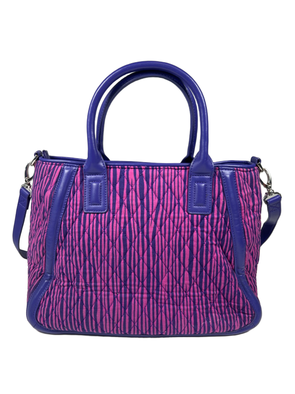Vera Bradley Women's Purple Impressionista Stripe Trimmed Trapeze Satchel Purse image 4