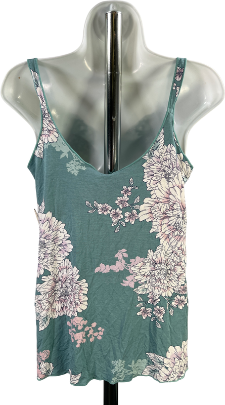 Soma Women’s Blue Floral Grand Jaded Lace Cami Tank Top - S image 2