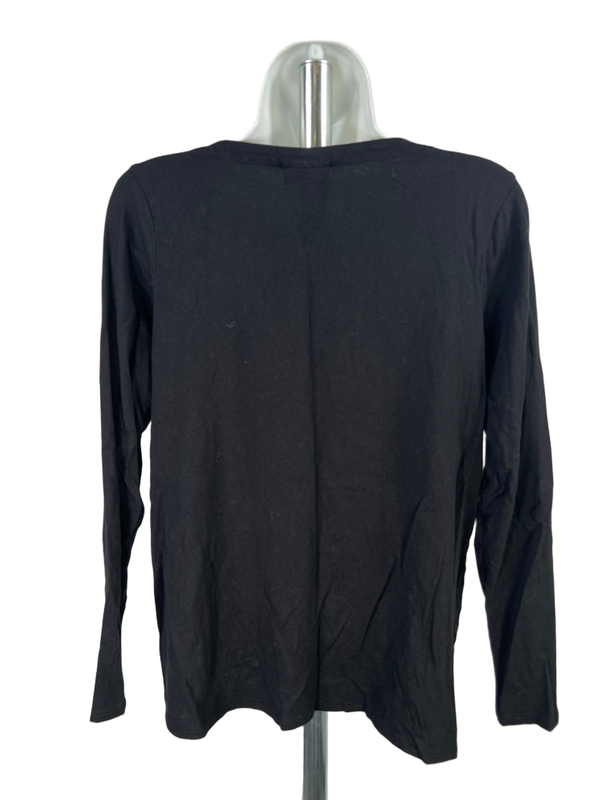 J Jill Women's Black Embroidered Floral Paisley Long Sleeve Shirt - XS image 2