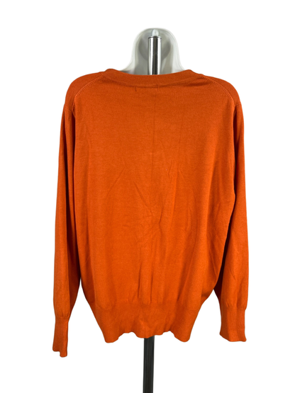 Audrey and Grace Women's Orange Long Sleeve Cardigan Sweater - Plus 2X image 2