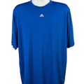 Adidas Men's Blue Striped Short Sleeve Athletic Tee Shirt - XL