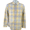 Banana Republic Men's Yellow/Blue Plaid Long Sleeve Button Up Shirt - M