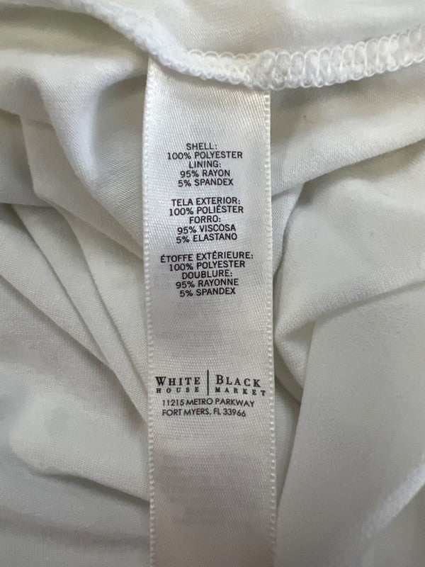White House Black Market Women's White Layered Sleeveless Blouse - M image 4