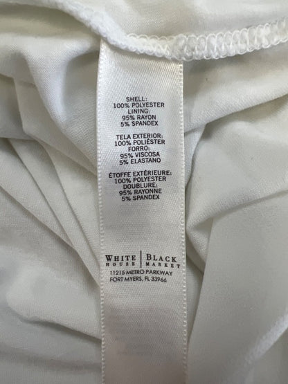 White House Black Market Women's White Layered Sleeveless Blouse - M image 4