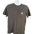 Carhartt Men's Green/Gray Relaxed Fit Force Short Sleeve Tee Shirt - M