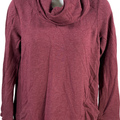 Pure J.Jill Women’s Burgundy Long Sleeve Cowl Neck Pocket Front Shirt - S Petite