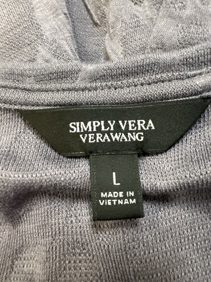 Simply Vera Wang Women's Gray Textured Long Sleeve Shirt - L image 3