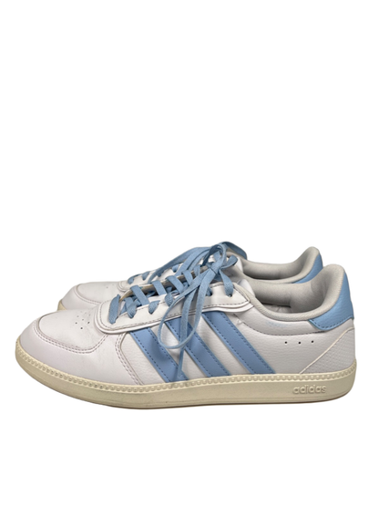 adidas Women's White/Blue Breaknet Sleek Lace Up Sneakers - 8.5 image 5