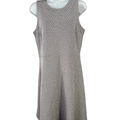 LOFT Women's White/Black Sleeveless A-Line Dress - 8 Petite