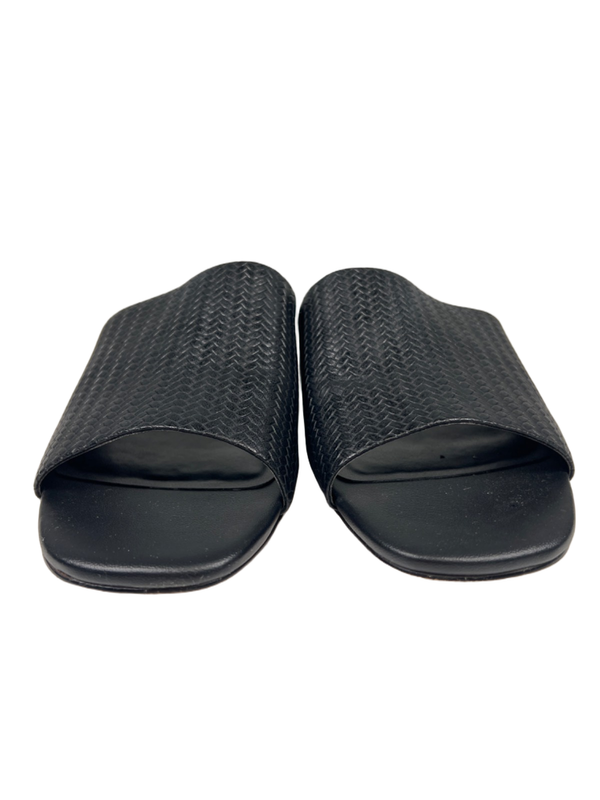 Nordstrom Rack Women's Black Woven Slip On Low Heel Slide Sandals - 10 image 2