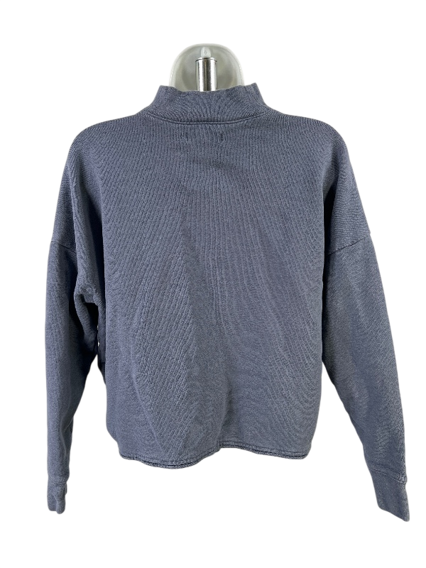 Madewell Women's Blue Long Sleeve Mockneck Sweatshirt - S image 2