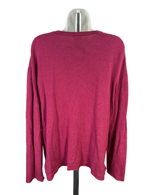 J.Jill Women's Purple/Pink Long Sleeve Pocket Front Sweater - L image 2