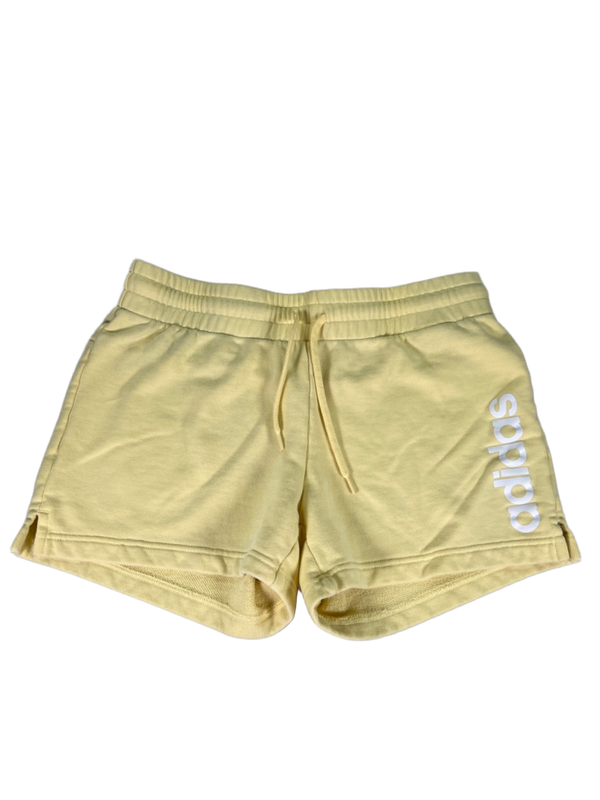 adidas Essentials Women's Yellow French Terry Drawstring Shorts - M