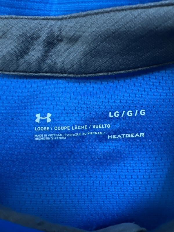 Under Armour Men's Blue HeatGear Short Sleeve Athletic Polo - L image 3