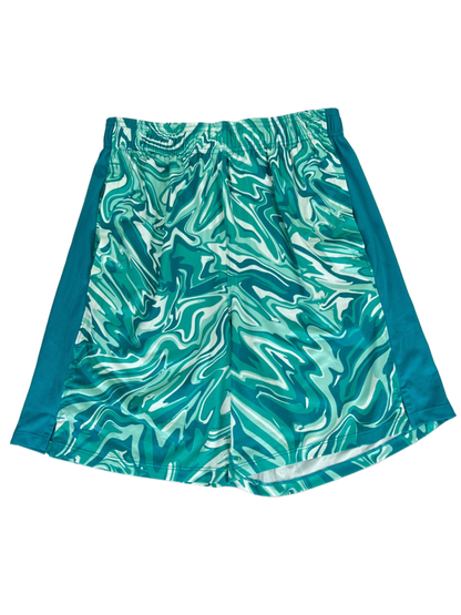 Under Armour Men's Green/Blue Train Stretch 2.0 Printed Athletic Shorts - M