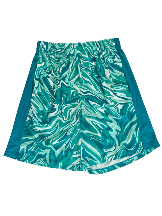 Under Armour Men's Green/Blue Train Stretch 2.0 Printed Athletic Shorts - M