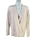 Athleta Women's Ivory/Beige Purana V-Neck Long Sleeve Wrap Sweatshirt - XXS