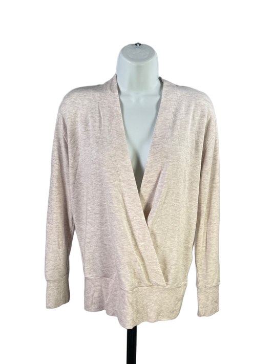 Athleta Women's Ivory/Beige Purana V-Neck Long Sleeve Wrap Sweatshirt - XXS