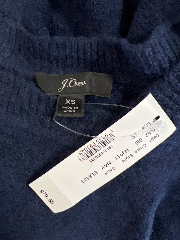 J.Crew Women’s Navy Blue Long Sleeve Wool V-Neck Pullover Sweater - XS image 3