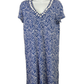 Lilly Pulitzer Women's Blue Short Sleeve Corsica Etta Shirt Dress - M