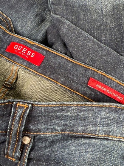 Guess Men's Medium Wash Mid Rise Slim Tapered Denim Jeans - 31x30 image 3