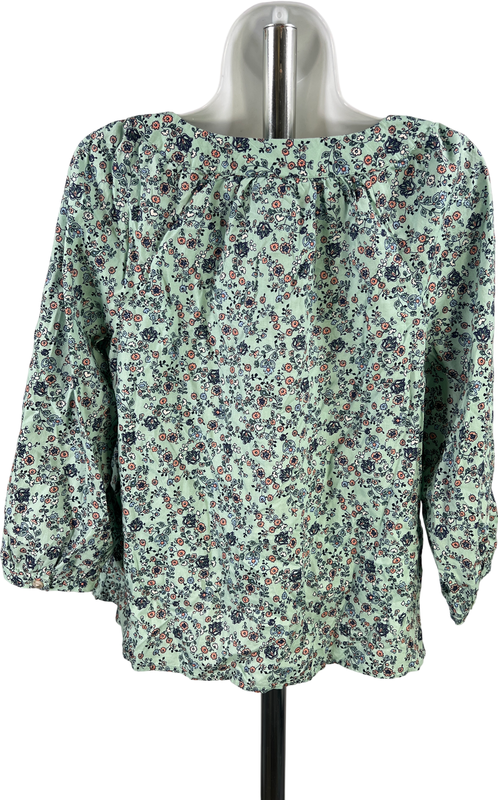 J.Jill Women’s Blue Floral 3/4 Sleeve Button Up Blouse - XS image 2